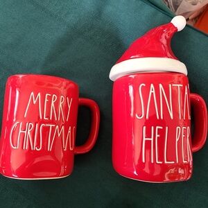 Rae Dunn 1 mug and 1 mug with hat